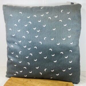Deny Designs Half/Moon Pattern Throw Pillow 17”x17” Gray
